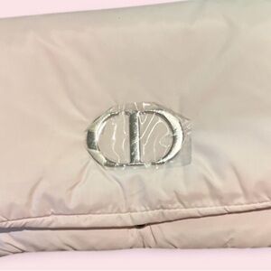 Dior Beauty Pouch Soft Pink Puffy Clutch Limited Edition Makeup Travel Pouch NEW